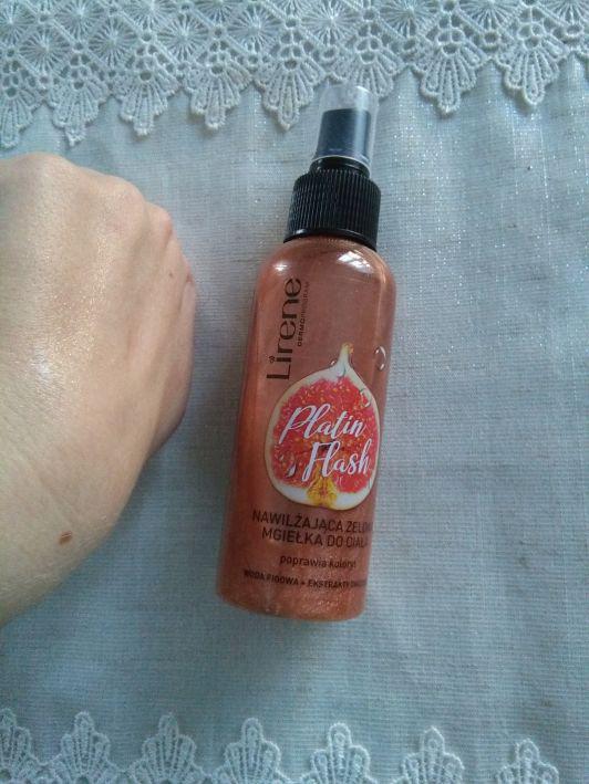 Lirene Dermoprogram, nawilżająca żelowa mgiełka do ciała, Platin flash