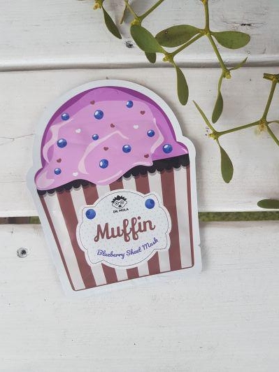 Dr. Mola Maska do twarzy w płacie, Blueberry Muffin, Nawadniająco-przeciwutleniająca