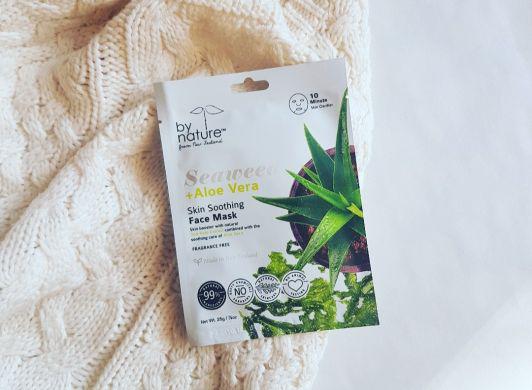 By nature Maseczka do twarzy w płacie, Kojąca, Z ekstraktem z wodorostów i aloesu