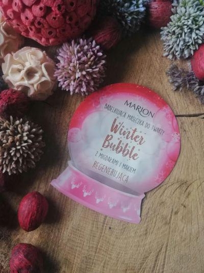 Marion Winter Bubble, Maseczka do twarzy, Bąbelkująca, Regenerująca, Z migdałami i makiem