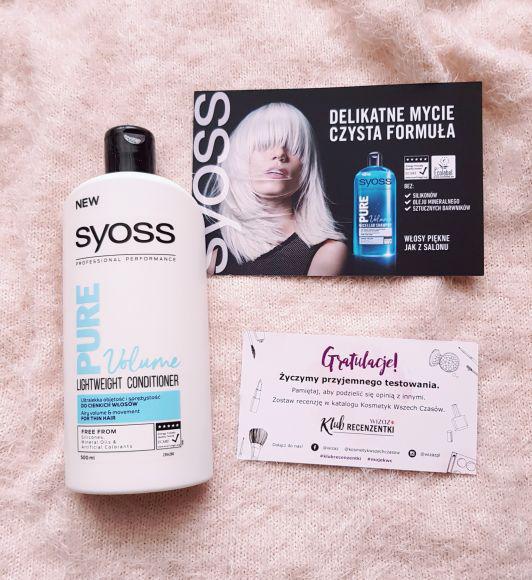 Syoss Ultralekka odżywka do włosów. Włosy cienkie, Pure Volume