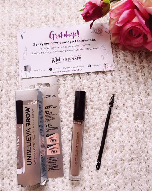 L'Oréal Unbelieva Brow, Longwear Brow Gel, Żel brwi, nr 104 Chatain