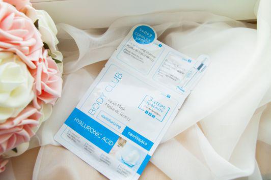 Body Club Maska do twarzy w płacie, 1 + 2 + 3 Complex Care, Nawilżająca, Hyaluronic Acid