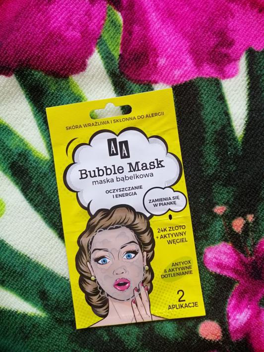AA Bubble Mask, Maska bąbelkowa do twarzy, Oczyszczanie i energia, 24k złoto + aktywny wegiel