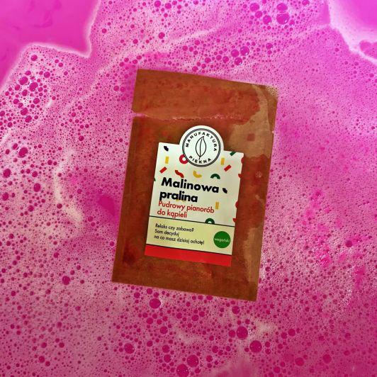 Kąpiel w malinowej pralinie