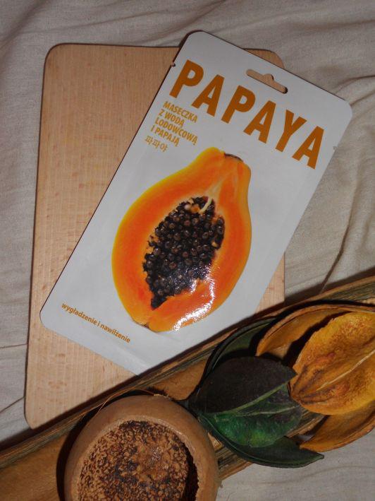 Mishe Maska do twarzy w płacie, Papaja, Z wodą lodowcową