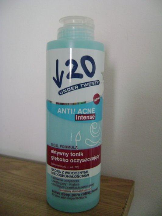 Under Twenty Intense Anti! Acne, Tonik do twarzy, Aktywny, Głęboko oczyszczający i zwężający pory