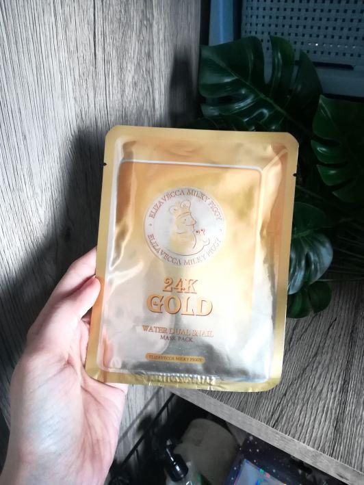 Elizavecca Maska do twarzy w płachcie, Milky Piggy, 24k Gold, Water Dual Snail
