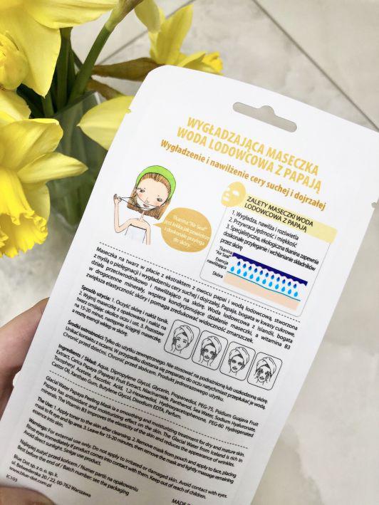 Maska do twarzy w płacie, Papaja z wodą lodowcową, Mishe