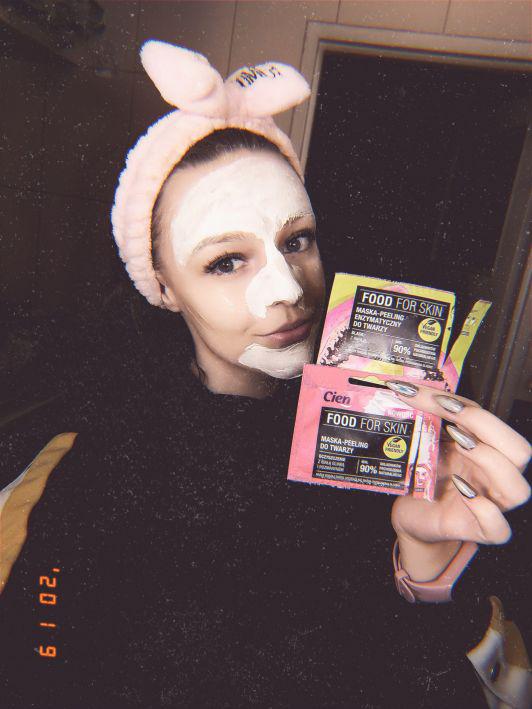 Cien Food For Skin, Maska-peeling do twarzy, Oczyszczenie z białą 