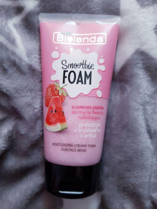 Bielenda Smoothie Foam, Pianka do mycia twarzy, Kremowa, Nawilżająca, Prebiotyk + truskawka + arbuz