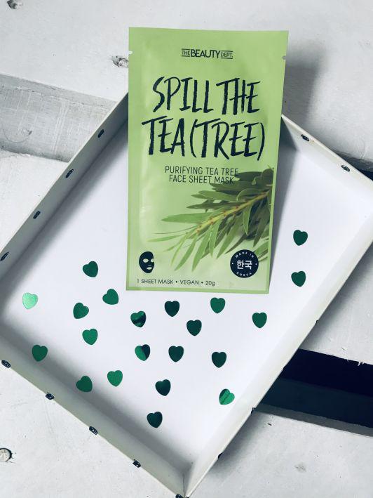 The Beauty Dept. Purifying Tea Tree Face Sheet Mask, Maska do twarzy, Oczyszczająca, Z ekstraktem z drzewa herbacianego