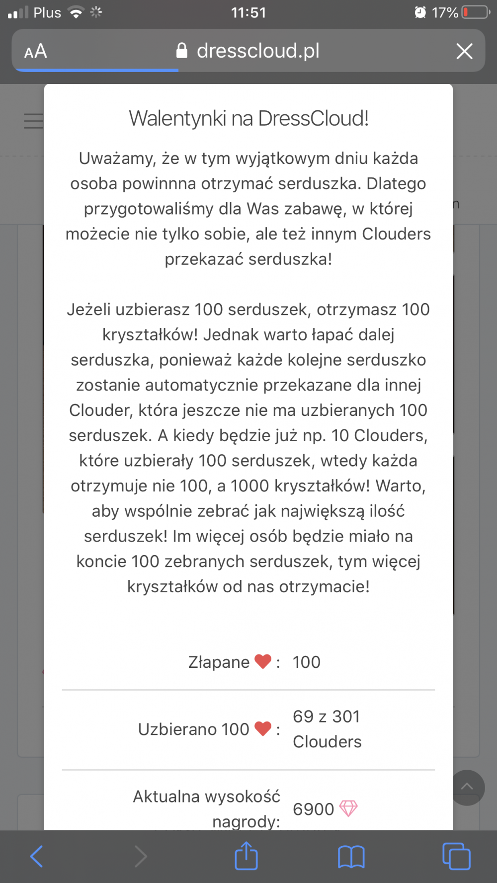 Walentynki DressCloud 2020 - łapanie serduszek 