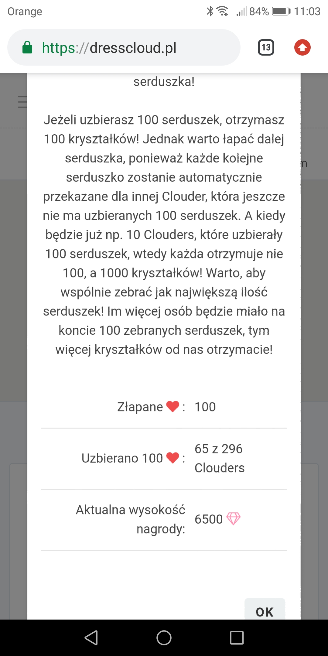 Walentynki DressCloud 2020 - łapanie serduszek 