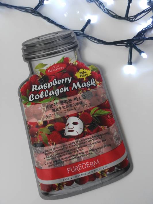 purederm maska do twarzy w placie kolagenowa malina