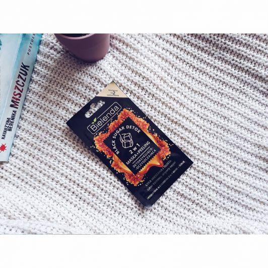 Bielenda Black Sugar Detox, Maska + Peeling do twarzy, 2w1, Detoksykująco-oczyszczająca, Cera mieszana i tłusta, Cukier trzcinowy i aktywny węgiel