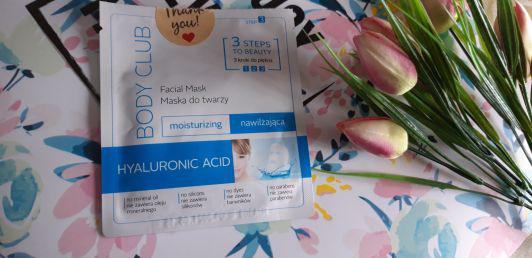 Body Club Maska do twarzy w płacie, 1 + 2 + 3 Complex Care, Nawilżająca, Hyaluronic Acid
