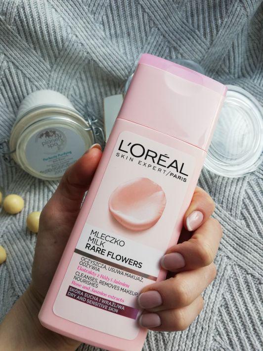 L'Oréal Mleczko do demakijażu twarzy, Rare Flowers, Skóra sucha i wrażliwa, róża i jaśmin