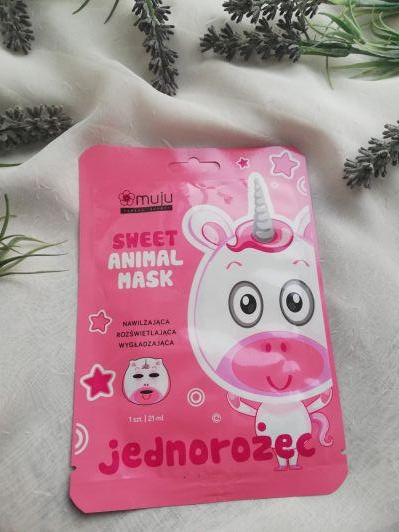 Muju Maska do twarzy w płacie, Sweet Animal Mask, Jednorożec