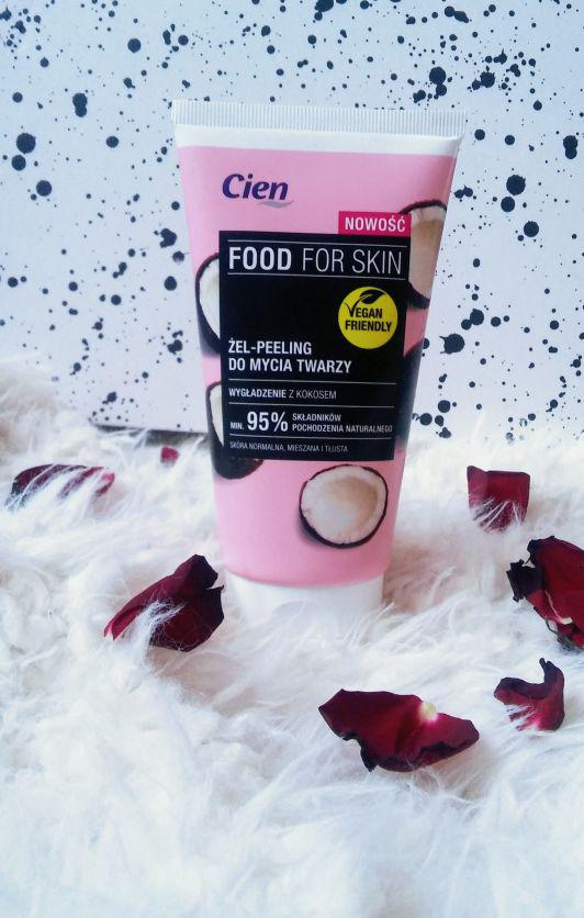 Cien Food For Skin, Żel-peeling do mycia twarzy, Wygładzenie z kokosem, Skóra normalna, mieszana i tłusta