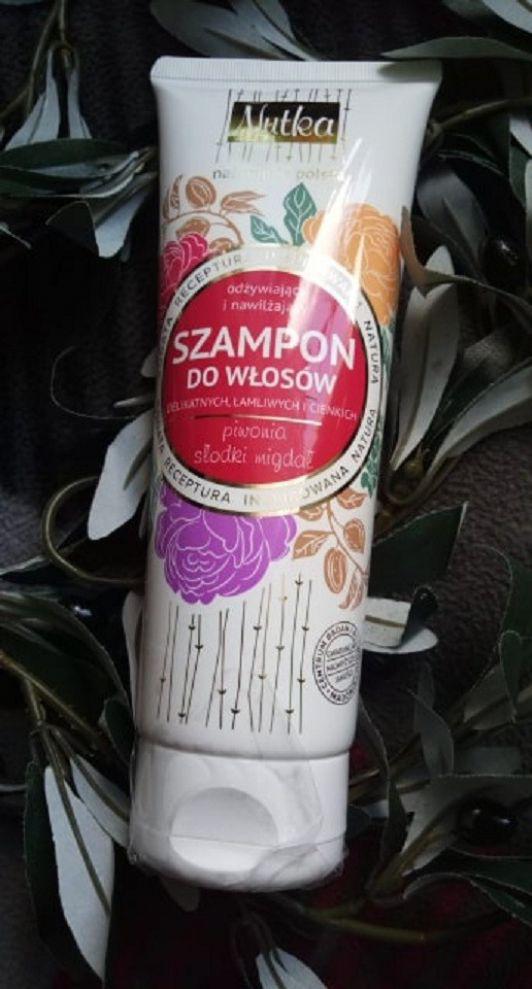 Nutka Szampon do włosów, Piwonia i słodki migdał, Włosy delikatne, cienkie i łamliwe