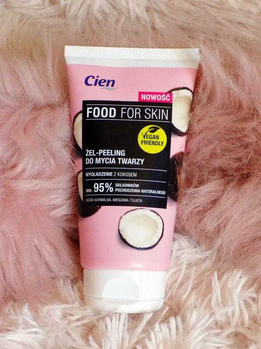 Cien Food For Skin, Żel-peeling do mycia twarzy, Wygładzenie z kokosem, Skóra normalna, mieszana i tłusta