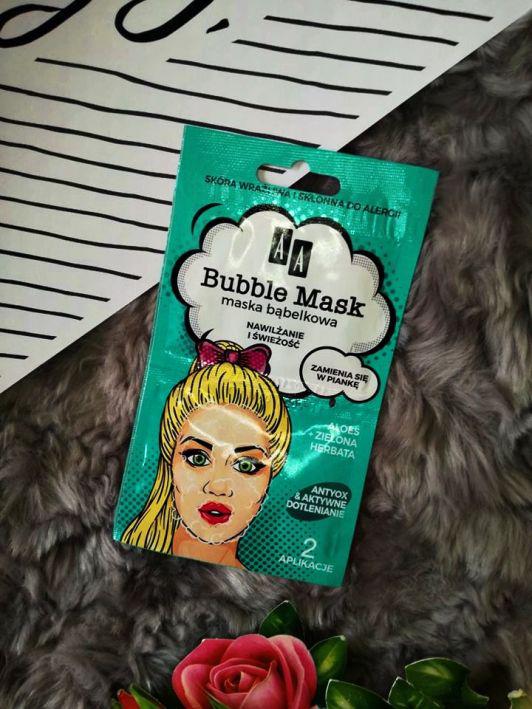 AA Bubble Mask, Maska bąbelkowa do twarzy, Nawilżenie i świeżość, Aloes i zielona herbata