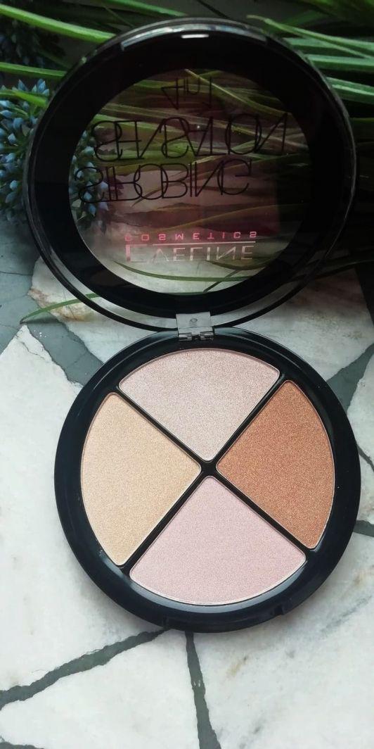 Eveline Strobing Sensation,4 in 1, Paleta rozświetlaczy 4 w 1, Highlighter Palette