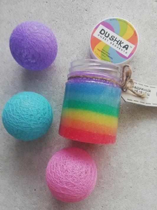 Dushka Cosmetics Peeling-guma do ciała,Lizak Tęczowy