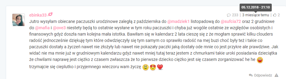 ✩ Kalendarz urodzinowy Clouders ✩