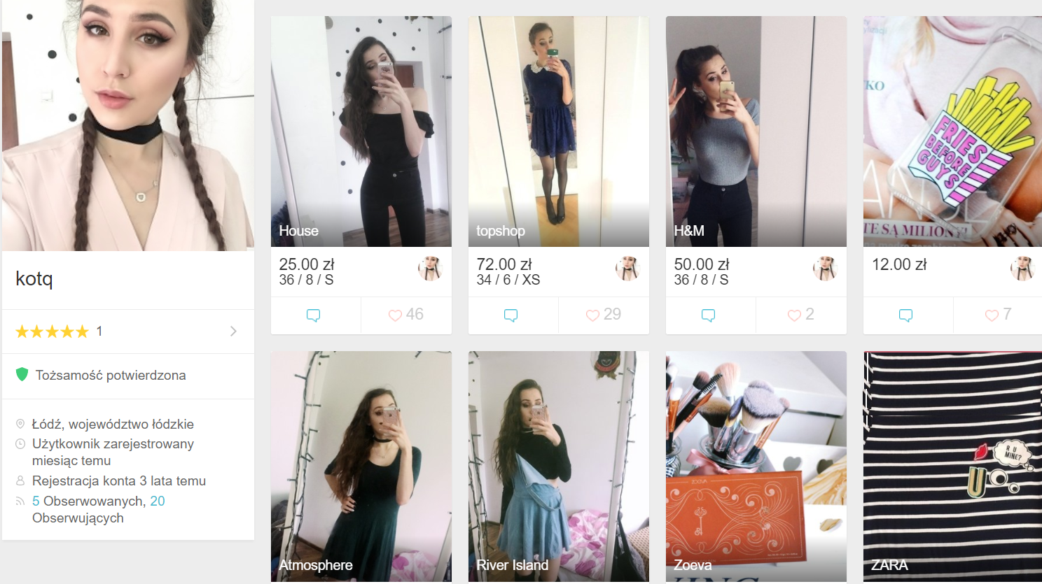 Pokaż swój profil na Vinted