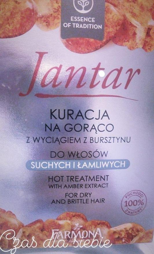 Jantar Kuracja na gorąco z wyciągiem z bursztynu, do włosów suchych i łamliwych.