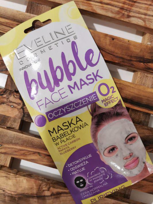 Eveline Bubble Face Mask, Maska do twarzy w płacie, Bąbelkowa, Oczyszczenie