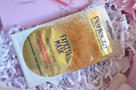 Perfecta Moc rozświetlenia, Maska do twarzy rozświetlająca, Express mask, Złoto