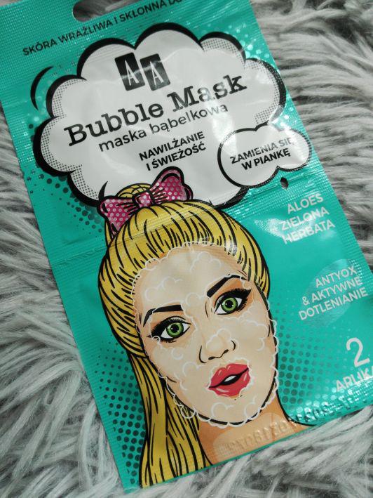 AA Bubble Mask, Maska bąbelkowa do twarzy, Nawilżenie i świeżość, Aloes i zielona herbata