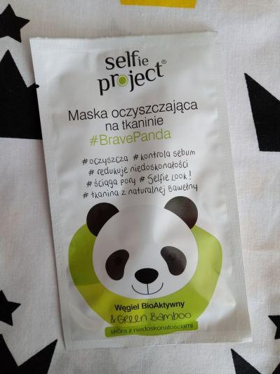 Selfie Project Maska do twarzy w płacie, Na tkaninie, #BravePanda
