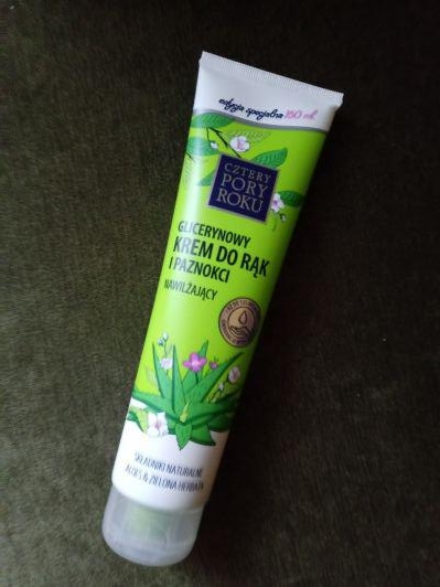 Cztery Pory Roku Krem do rąk, Glicerynowy, Nawilżający, Aloes i zielona herbata