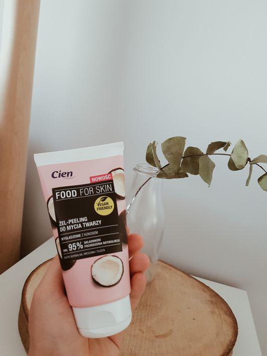 Cien Food For Skin, Żel-peeling do mycia twarzy, Wygładzenie z kokosem, Skóra normalna, mieszana i tłusta