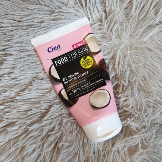Cien Food For Skin, Żel-peeling do mycia twarzy, Wygładzenie z kokosem, Skóra normalna, mieszana i tłusta