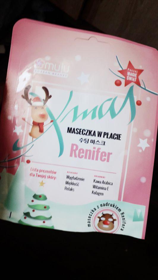 Muju Maska do twarzy w płacie, XMAS, Renifer, Wygładzająca