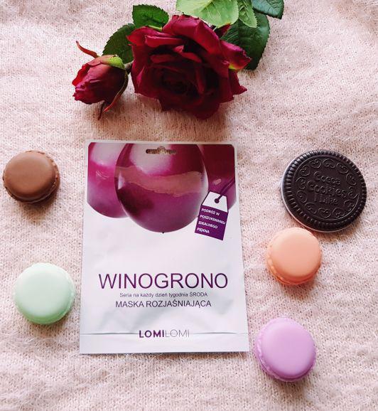 LOMI LOMI Maska do twarzy w płacie, Rozjaśniająca, Winogrono