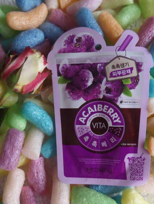 Mediheal Maska do twarzy w płacie, VITA, Energizująco-tonizująca, Jagody Acai