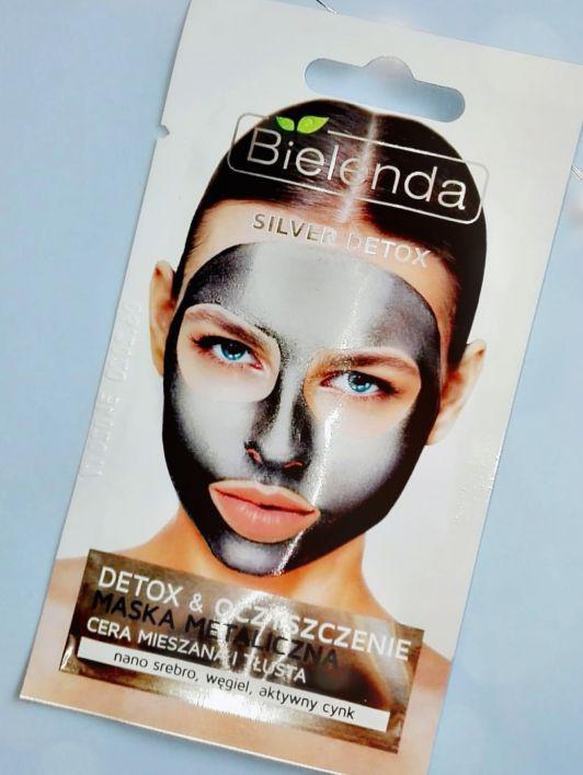 Bielenda Silver Detox, Detox & Oczyszczenie, Detoksykująca maska metaliczna do cery mieszanej i tłustej