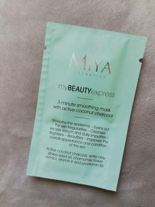Miya Cosmetics myBEAUTYexpress, Maseczka do twarzy, 3-minutowa, Wygładzająca z aktywnym węglem kokosowym