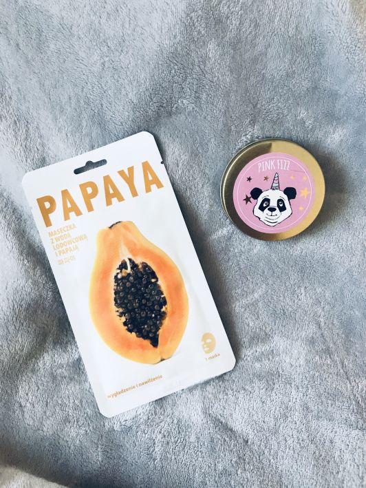 Mishe Maska do twarzy w płacie, Papaja, Z wodą lodowcową