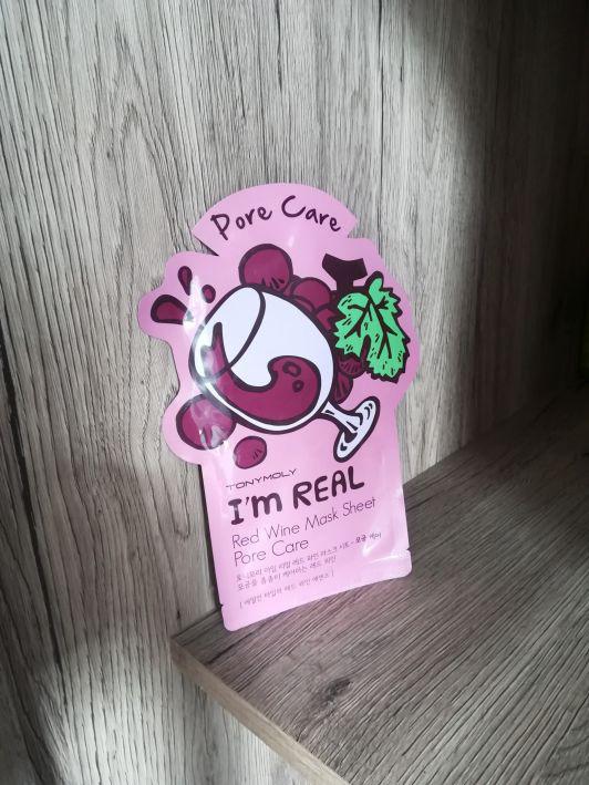 Tony Moly I'm Real, Red Wine Mask Sheet, Maska do twarzy w płacie, Red Wine