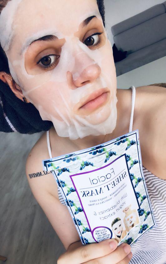 Facial Sheet Mask, Action, Blueberries