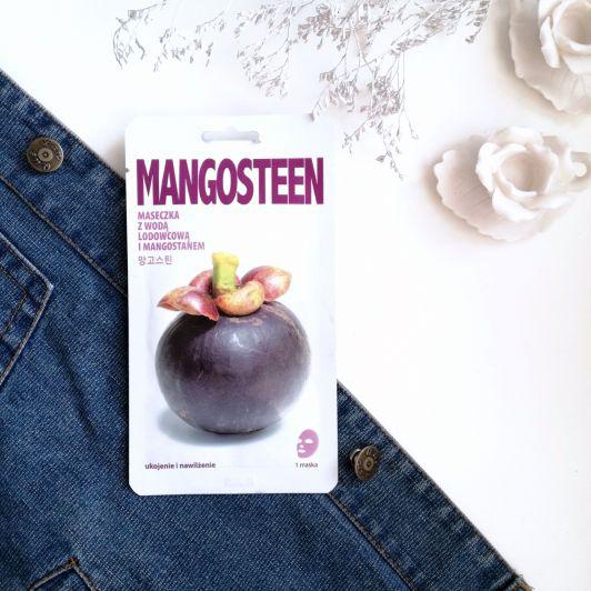 Mishe Maska do twarzy w płacie, Mangostan, Z wodą lodowcową