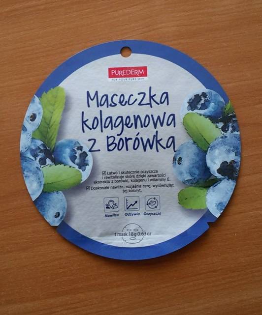 purederm maska do twarzy w placie kolagenowa borowka