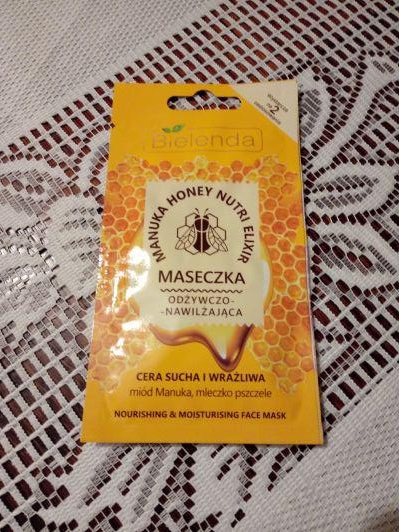 Bielenda Manuka Honey Nutri Elixir, Maseczka do twarzy, Odżywczo-nawilżająca, Cera sucha i wrażliwa, Miód manuka i mleczko pszczele